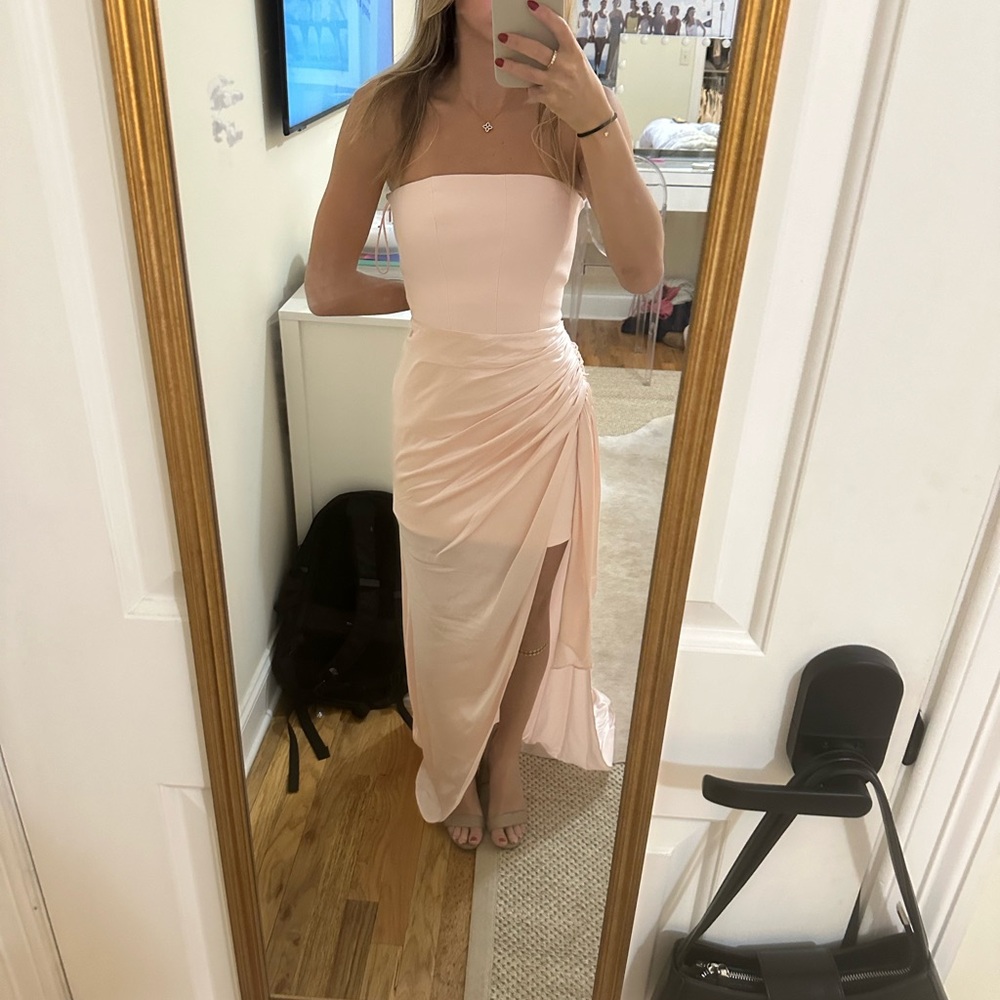 Elegant Strapless Pink Dress